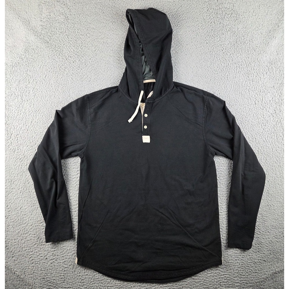 BYLT Hoodie Men's Large Black Henley Drop-Cut LUX Stretch Pullover Tagless